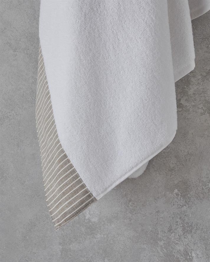 Natural Stripe Cu Bumbac Prosop De Baie 90x150 cm Alb