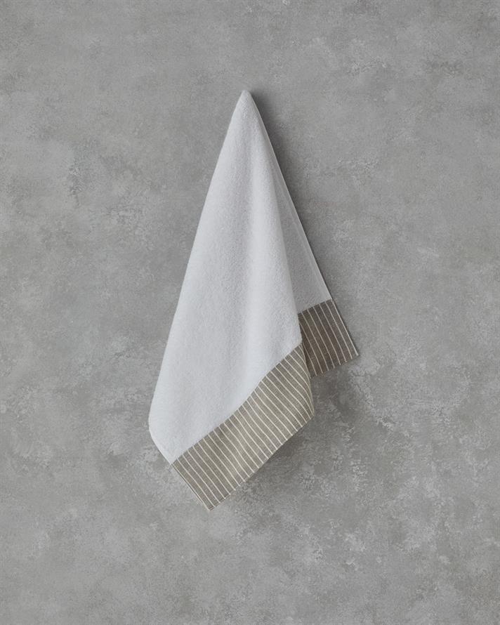 Natural Stripe Cu Bumbac Prosop De Față 50x90 cm Alb