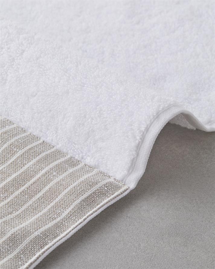 Natural Stripe Cu Bumbac Prosop De Mâini 30x50 cm Alb