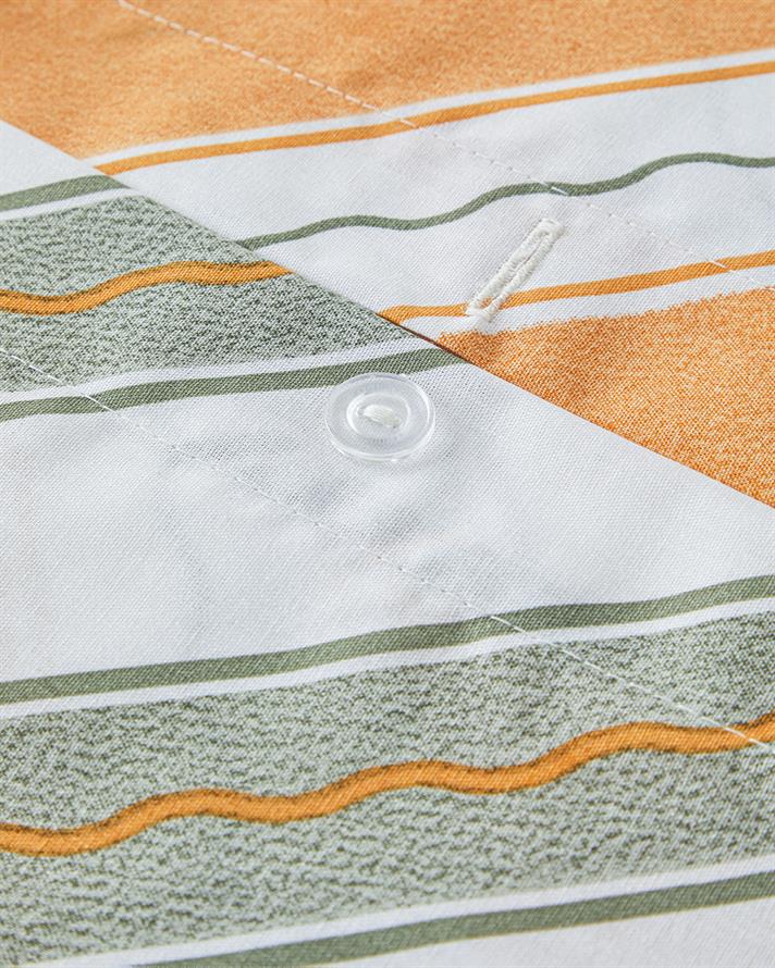 Set husa de pilota cu fata de perna, pentru o persoana, Ornament Blossom, bumbac, 160x220 cm/50x70 cm, verde-galben