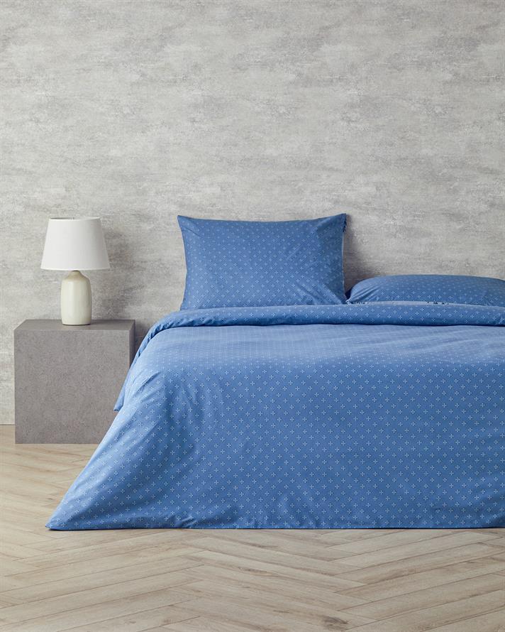 Set husa de pilota cu fata de perna, pentru o persoana, Etamine Line, bumbac, 160x220 cm/50x70 cm, bleu