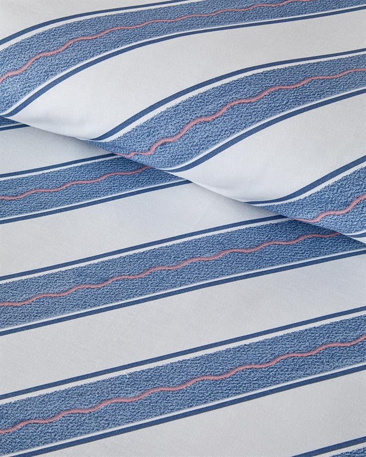 Set husa de pilota cu fata de perna, pentru o persoana, Ornament Blossom, bumbac, 160x220 cm/50x70 cm, albastru-roz