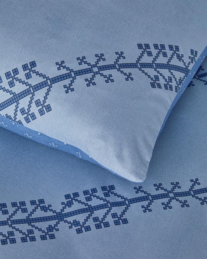 Set husa de pilota cu fata de perna, pentru o persoana, Etamine Line, bumbac, 160x220 cm/50x70 cm, bleu
