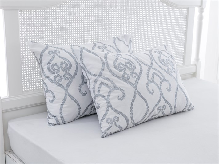Curlicue Cu Bumbac Cu 2 Piese Față De Pernă 50x70 cm Argintiu