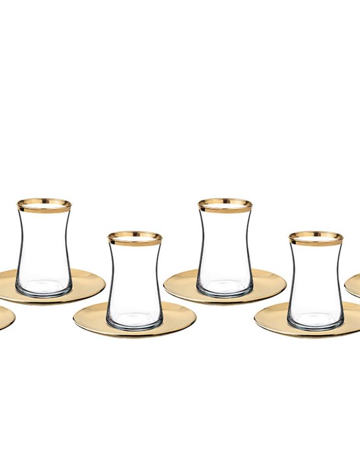 Bailey Glass 6 pcs Tea Set 95 ml Gold