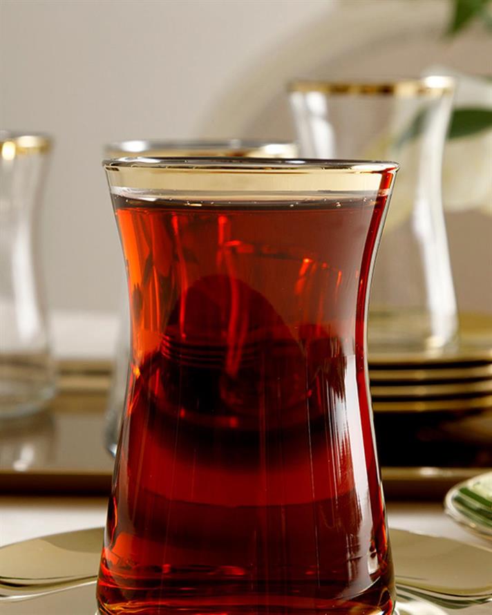 Bailey Glass 6 pcs Tea Set 95 ml Gold