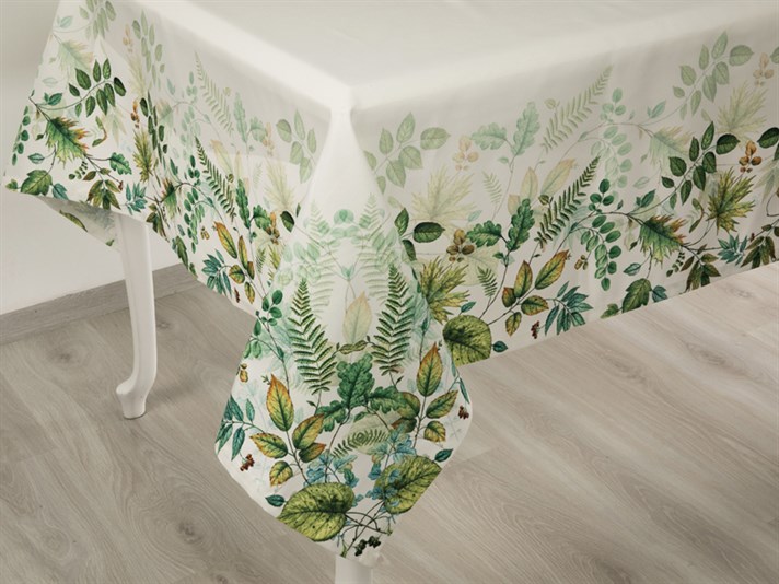 Curtea secretă  Imprimeu digital Față de Masă 150x150 cm White-Green