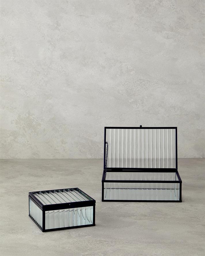 farmec Sticlă Cutie Decorativă Negru