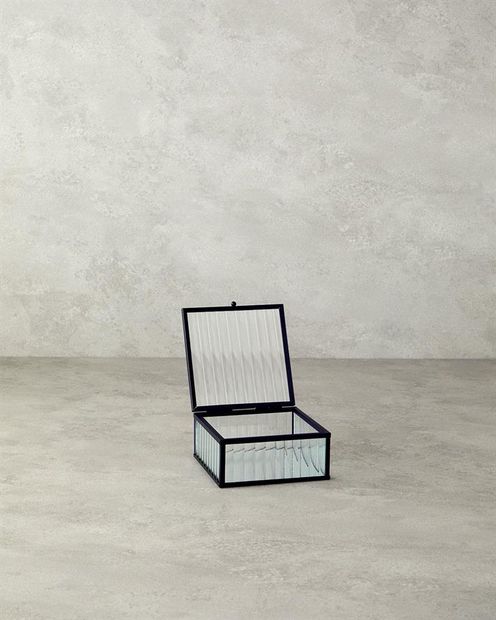 farmec Sticlă Cutie Decorativă Negru
