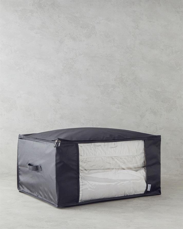 Cutie depozitare textile, Sylvia, poliester, 65x45x30 cm, negru