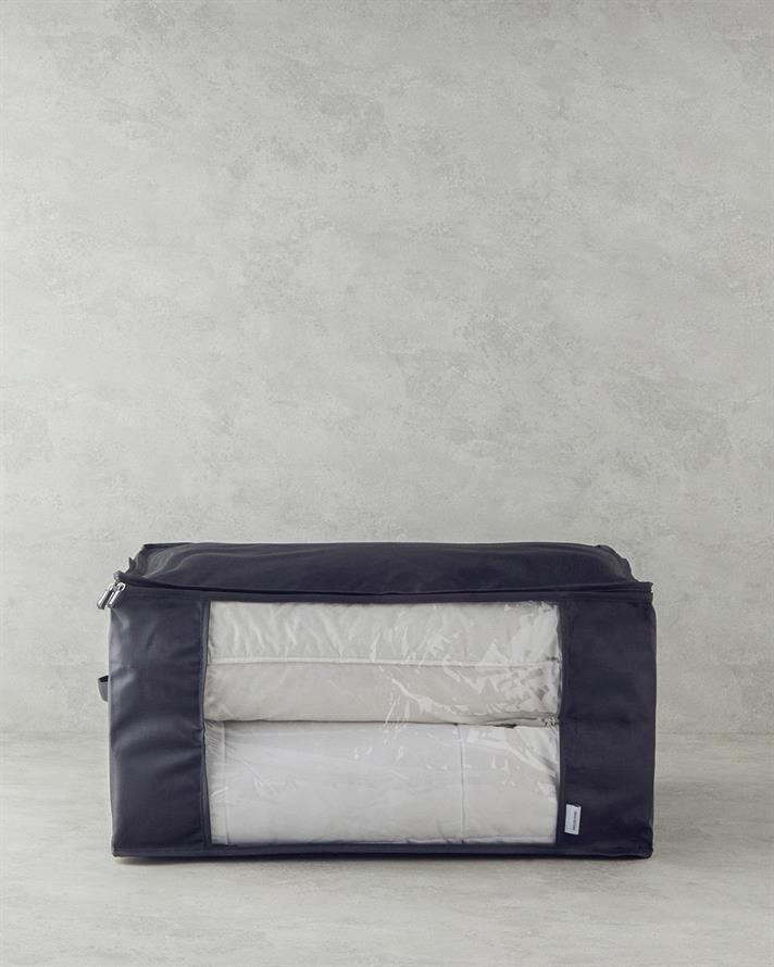 Cutie depozitare textile, Sylvia, poliester, 65x45x30 cm, negru