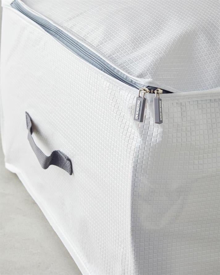 Cutie depozitare textile, Tiara, poliester, 100x45x14 cm, alb