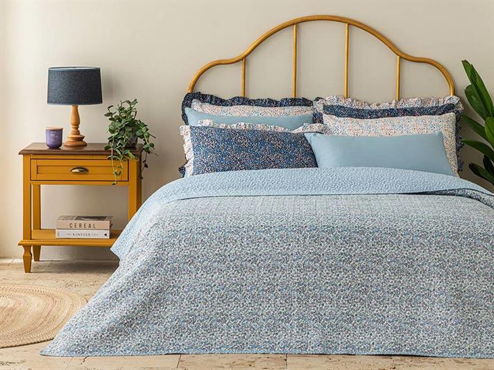 Cuvertură Pat Cu Două Fețe, Pentru O Persoană, Sky Garden, Poliester, 160x220 Cm, Bleu