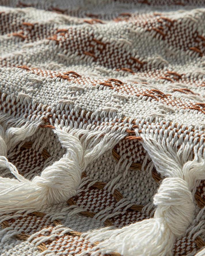 Cuvertură pat, King size, Buttons, bumbac-acril, 240x260 cm, maro