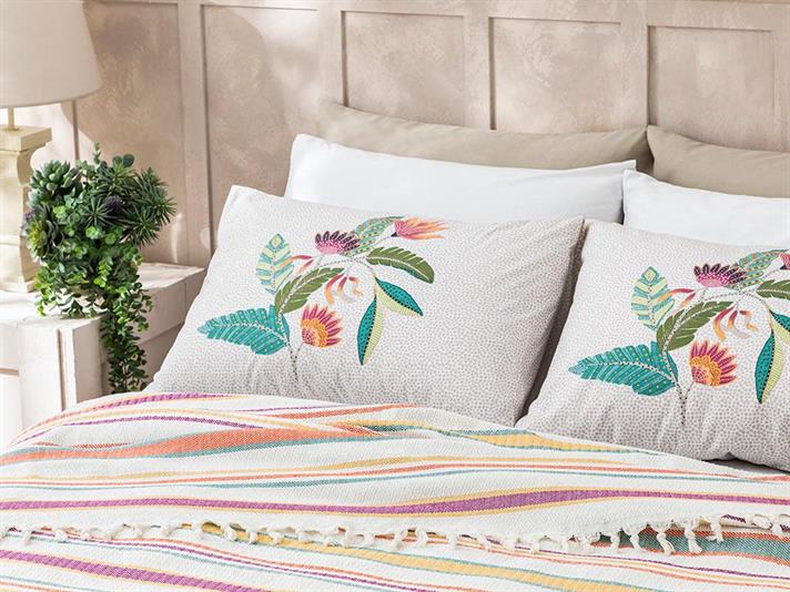 Cuvertură pat, King size, Laria, bumbac-acril, 240x260 cm, portocaliu