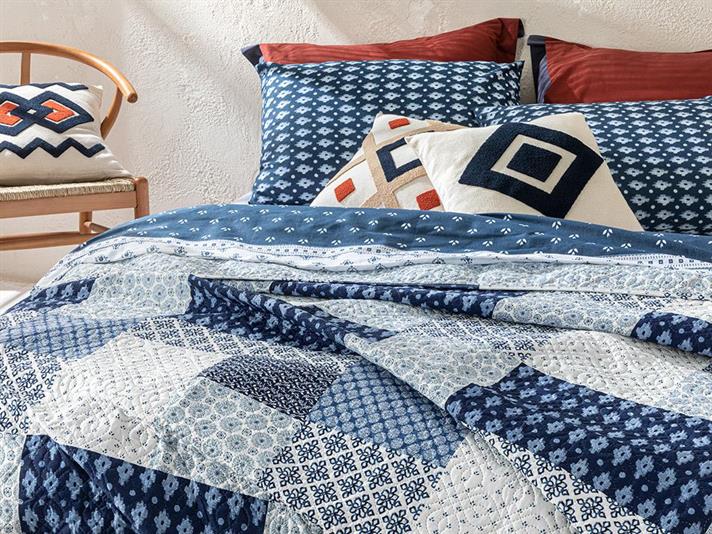 Cuvertură pat, King size, Littoral, poliester, 240x220 cm, bleu