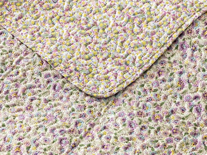 Colorful Bouquet Double Person Multi-Purposed Quilt 200x220 cm Lilac.