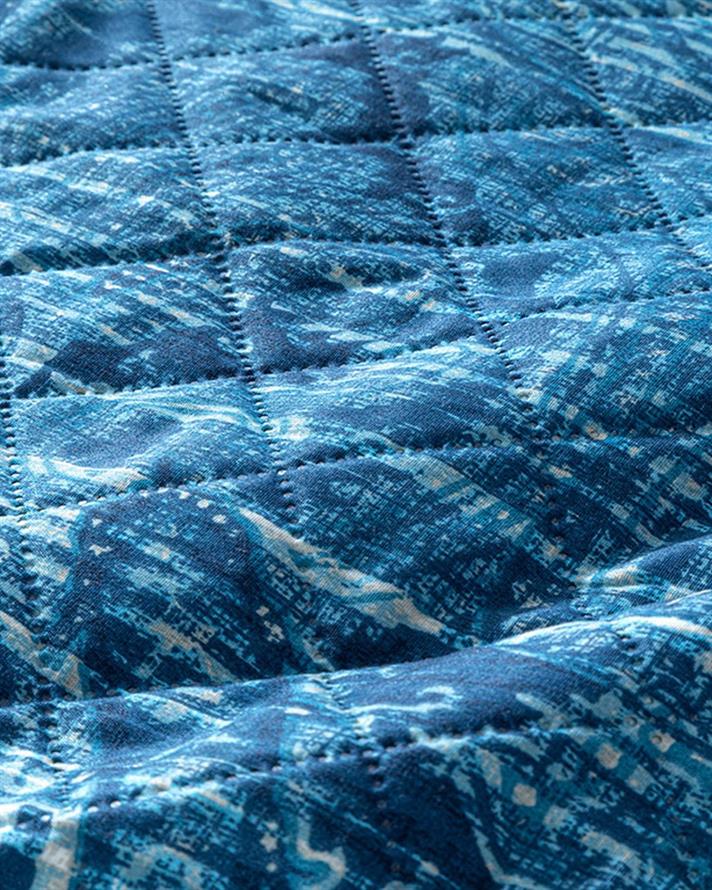 Cuvertură pat, pentru o persoană, Anhinga, poliester, 160x220 cm, bleumarin