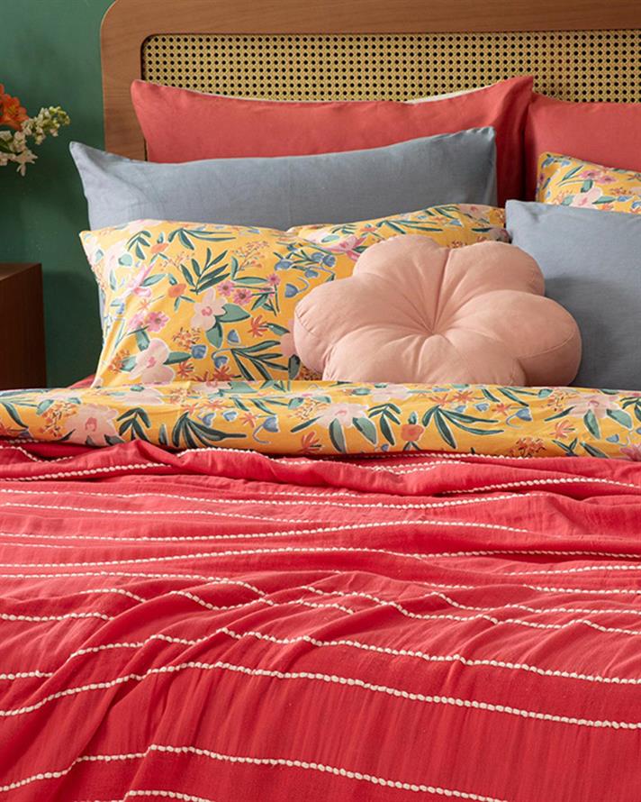 Cuvertura pat pentru o persoana, Essence, bumbac, 160x240 cm, roz