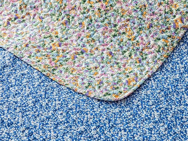 Cuvertura pat reversibila pentru doua persoane, Deep Joy, poliester, 200x220 cm, bleu