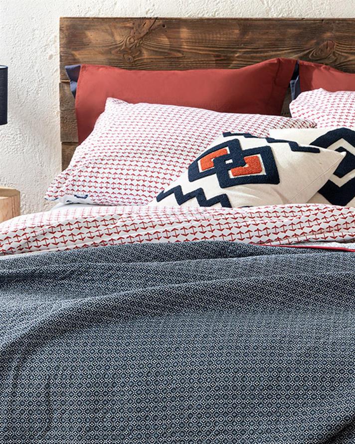 Cuvertura pat reversibila pentru doua persoane, Estrella, poliester, 200x220 cm, bleumarin