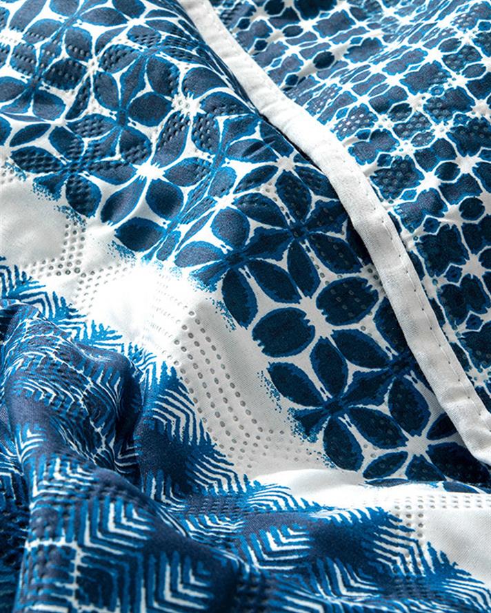 Cuvertura pat reversibila pentru o persoana, Free Spirit, poliester, 160x220 cm, bleumarin