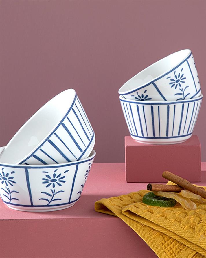 Dainty Daisy bone porcelain 2 Set Bowl 11 cm Blue