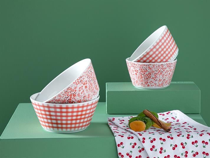 Set 2 boluri, Dainty Notion, porțelan, 11 cm, portocaliu