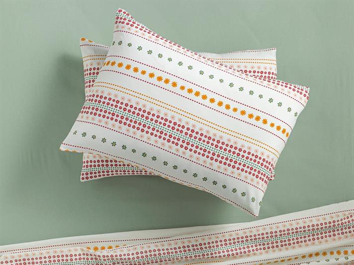 Daisy Lines Față De Pernă Set 2, Ușor De Calcat, 50*70 Cm, Albastru-Maro