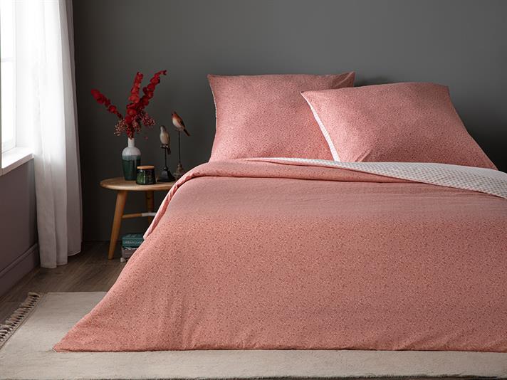  Lenjerie de pat completă pentru o persoană, Daisy, bumbac, 140x200 Cm/ 100x200/ 80x80 Cm, roz