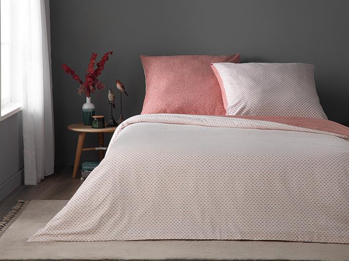  Lenjerie de pat completă pentru o persoană, Daisy, bumbac, 140x200 Cm/ 100x200/ 80x80 Cm, roz