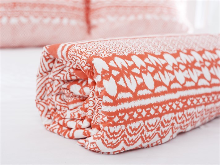 Dalia Cu Bumbac Double Lenjerie De Pat 200x220 cm Portocaliu
