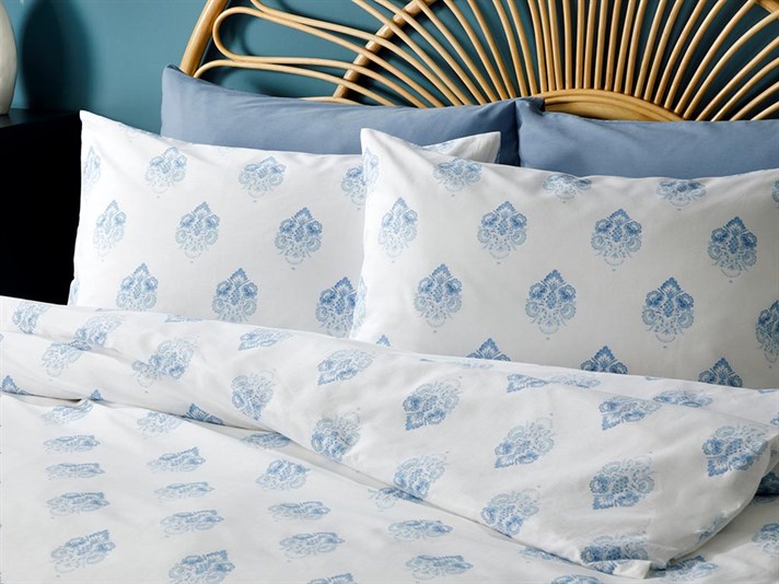 Damasc Chic Cottony  Super King  SET LENJERIE DE PAT 260x220 cm Albastru.