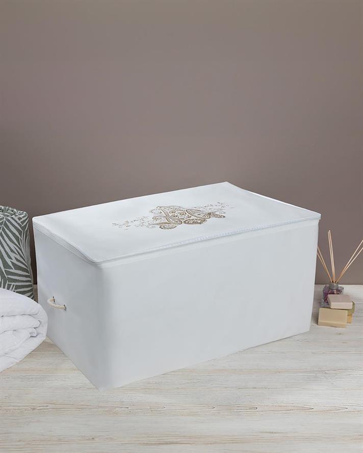 Lace Damask Saddle Bag 30x22x18 cm White