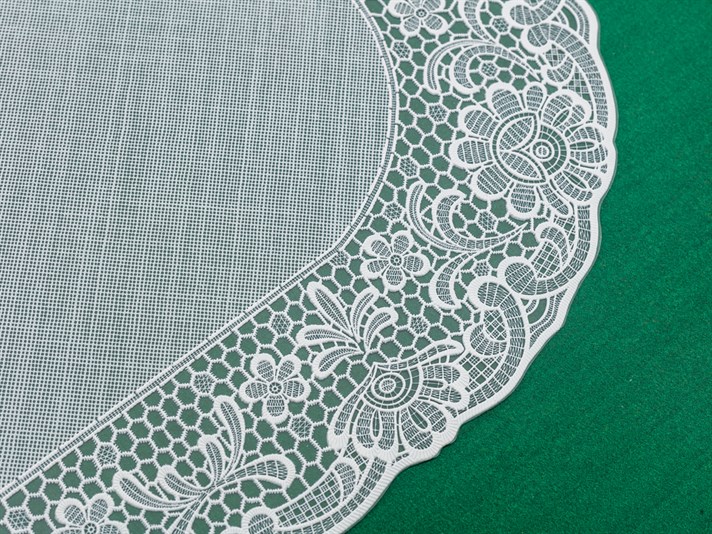 damasc Vinil Placemat Masă 30x45 cm Alb