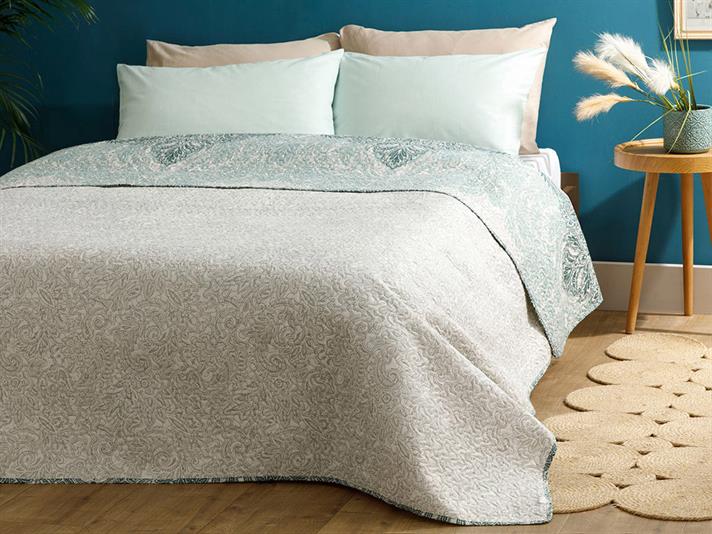 Damask urban Poliester King Size Cuvertură Multifuncțională 240*220 Cm verde mentă