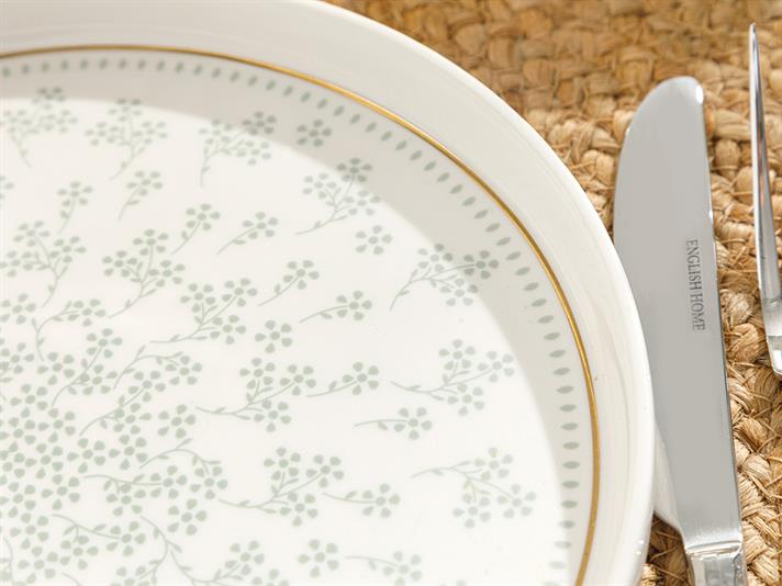 Dande New Bone Cake Plate 21 cm White-Green