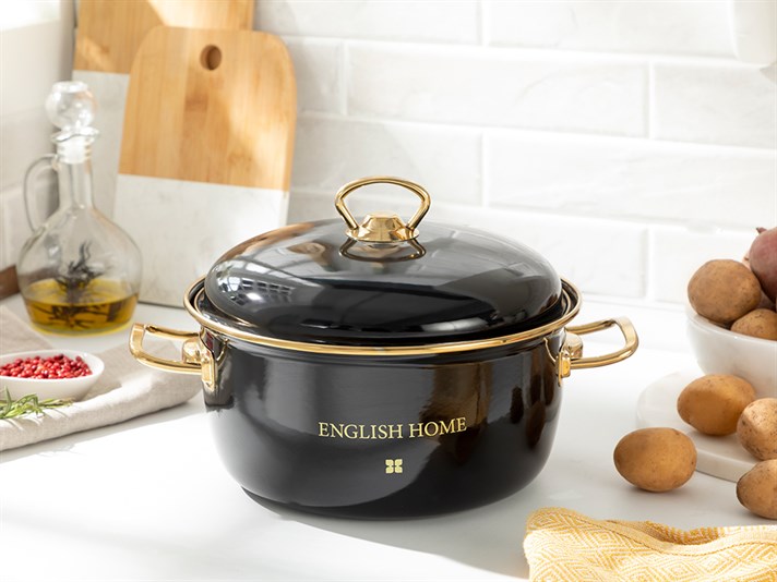Dena Enamel With basket Frying Pan 22 cm Black