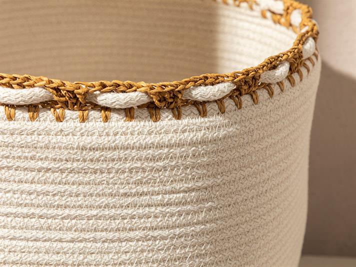 Cos depozitare, Lace, poliester, 30x25 cm, ecru