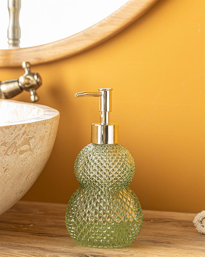 Darcy Dozator Pentru Săpun Lichid, Sticlă, 350 Ml, Crem-Roșu