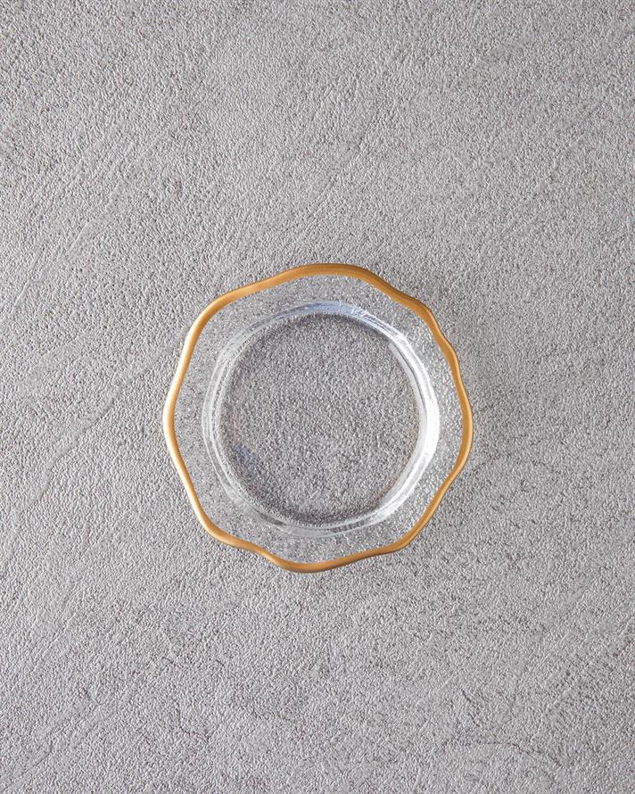 Sticlă Farfurie De Tort 10 cm Gold