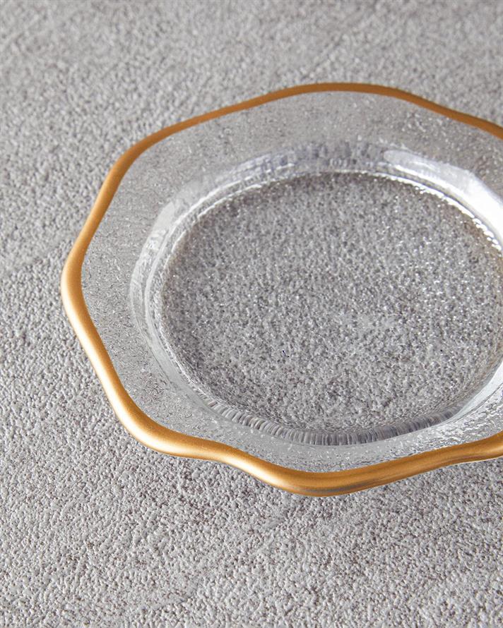 Sticlă Farfurie De Tort 10 cm Gold