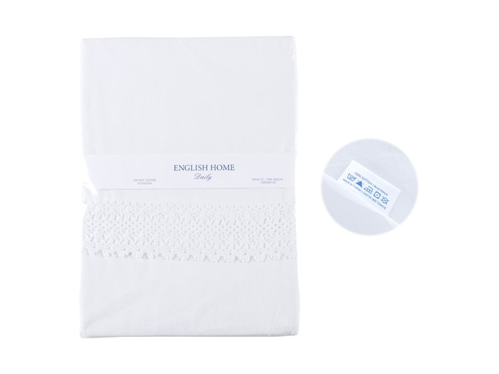 Darlene Cu Bumbac Single Lenjerie De Pat 160x220 cm Alb