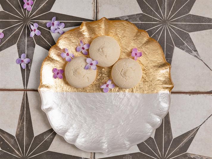 Golden Glass Service Plate 27 cm Gold