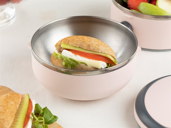 Basic Stainless Steel 2 Pcs Leak-proof Lunch Box 1.5 L Powder