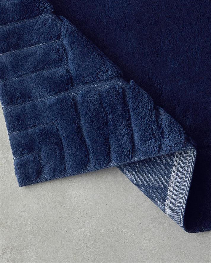 de mărgăritar Cu Bumbac Set Covorașe De Baie 60x90 + 40x60 cm Bleumarin