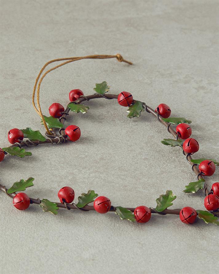 Decorațiune de agățat, Berry Heart, metal, 12x12 cm, roșu