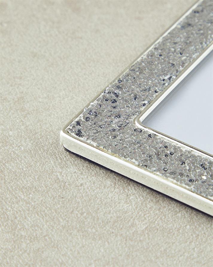 Decorațiune de agățat, Glitter, metal, 7,5x10 cm, argintiu