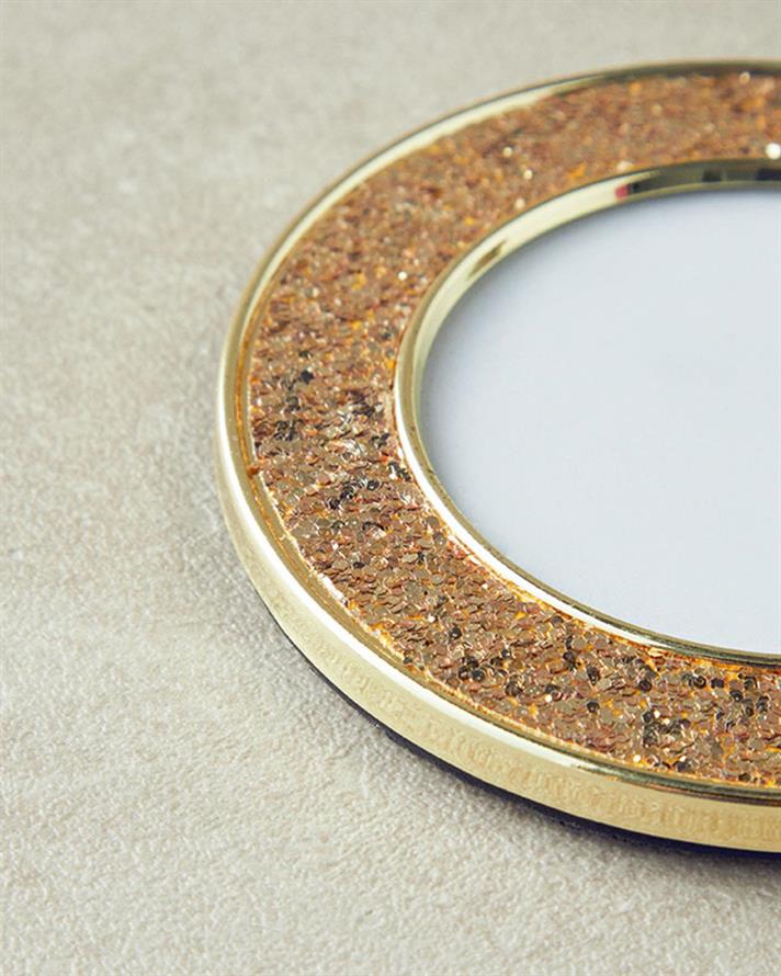 Decorațiune de agățat, Glitter, metal, 9x9 cm, auriu