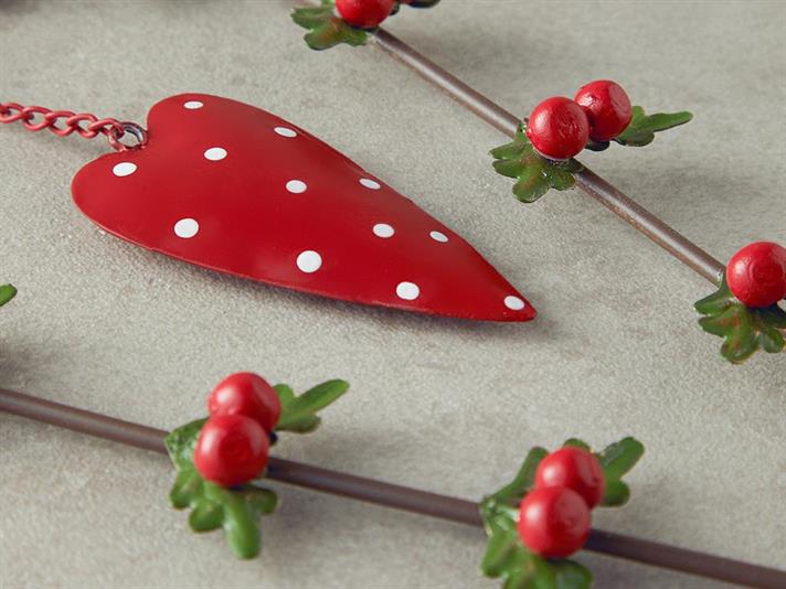Decorațiune de agățat, Heart Hanger, metal, 26 cm, roșu